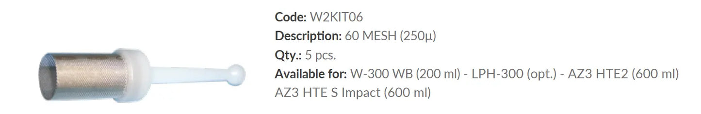Filtre pentru pistoale de vopsit modelele W-300 și LPH-300 Anest Iwata, AirGunsa AZ3 HTE2 și AZ3 HTE-S Impact