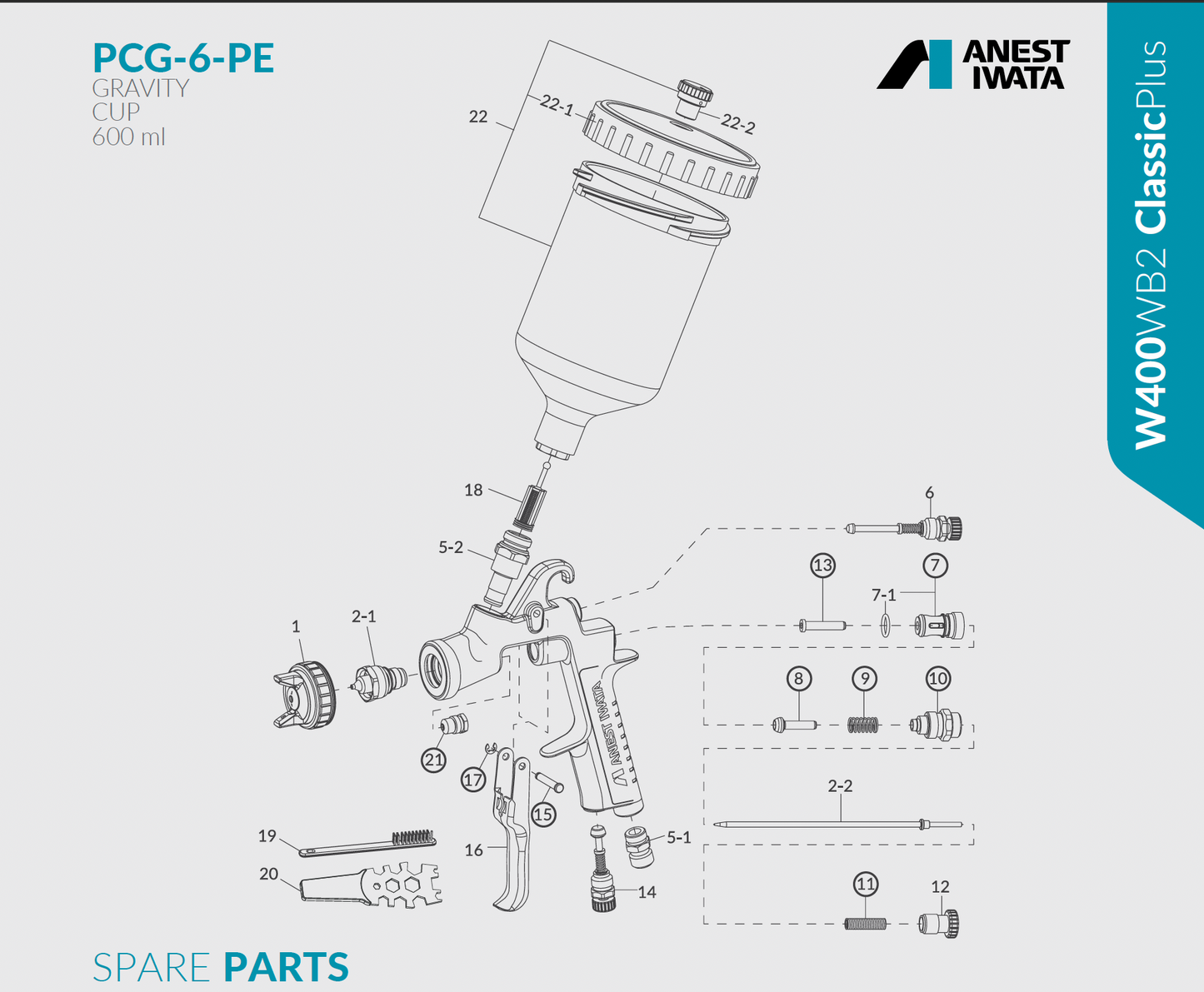 Pistol de Vopsit Profesional Anest Iwata W-400 WB